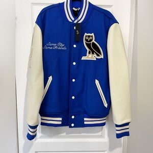 BRAND NEW WITH TAGS OVO VARSITY JACKET “SAME CITY SAME FRIENDS” SZ L
